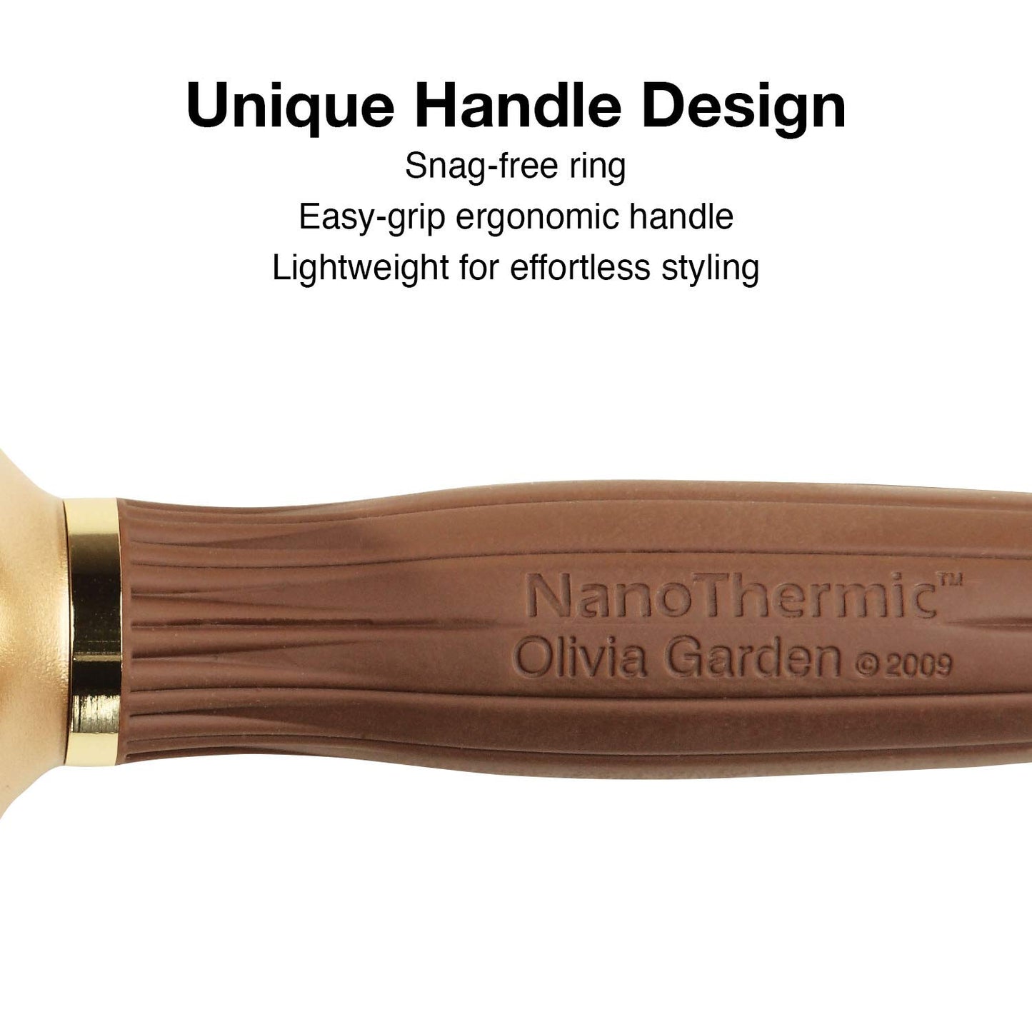 Olivia Garden NanoThermic Ceramic + Ion Round Thermal Hair Brush - Not Electrical - Professional Blowout Brush for Normal to Thick Hair - 3/4"-Diameter Barrel - NT-18