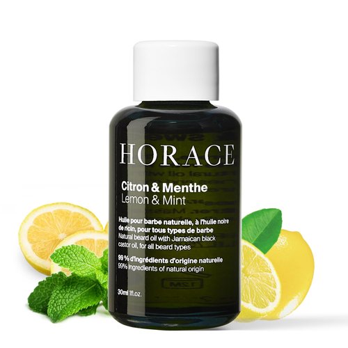 Horace Lemon & Mint Beard Oil for Men - Nourishing Argan Oil Conditioner - Gentle Care for All Skin Types - 1 fl. oz.