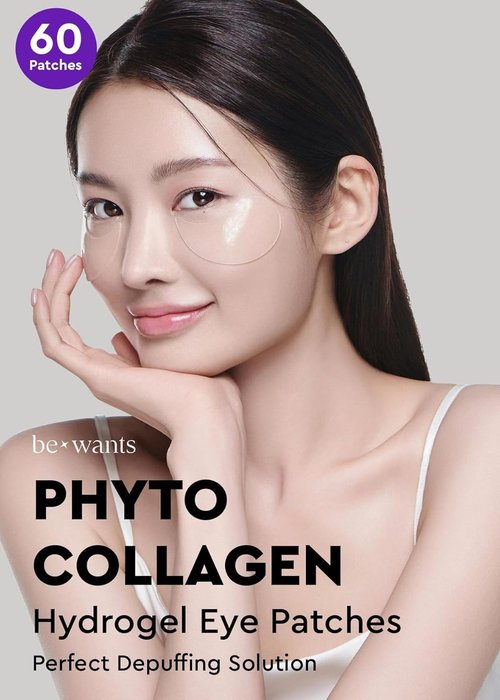 Bewants Under Eye Patches - Vegan Collagen & Bamboo Water for Dark Circles | 60 Pieces