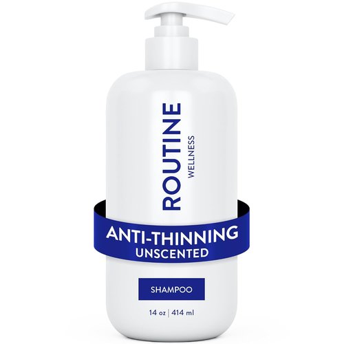 Routine Wellness Anti-Thinning Shampoo - Biotin DHT Blocker for Healthy Hair - Color Safe & Unscented - 14oz
