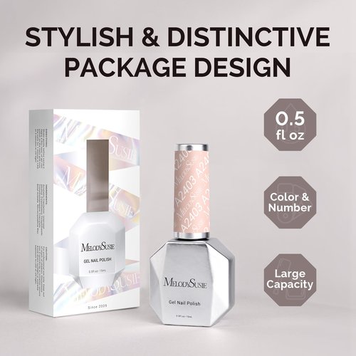 MelodySusie 15ML Nude Gel Nail Polish,Nails Soak Off UV LED Nude Pink Gel Polish Gift for Women Nail Art Manicure Salon DIY Nail Design Decoration at Home-A2403