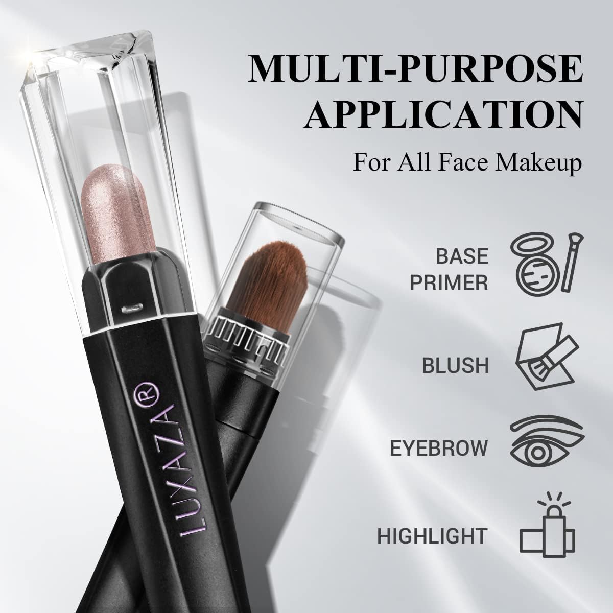 Cream Single Eyeshadow Stick with Blending Brush, Hypoallergenic Eye Shadow Sticks Makeup, Pro Waterproof & Long Lasting Eye Brightener Stick, Eyeshadow Pencil Crayon Shimmer #74