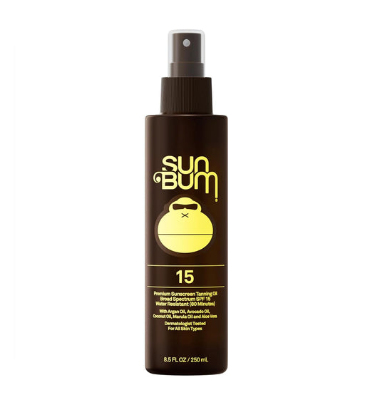Sun Bum SPF 15 Moisturizing Tanning Oil - Vegan & Hawaii Compliant - Broad Spectrum UVA/UVB Protection - 8.5 oz