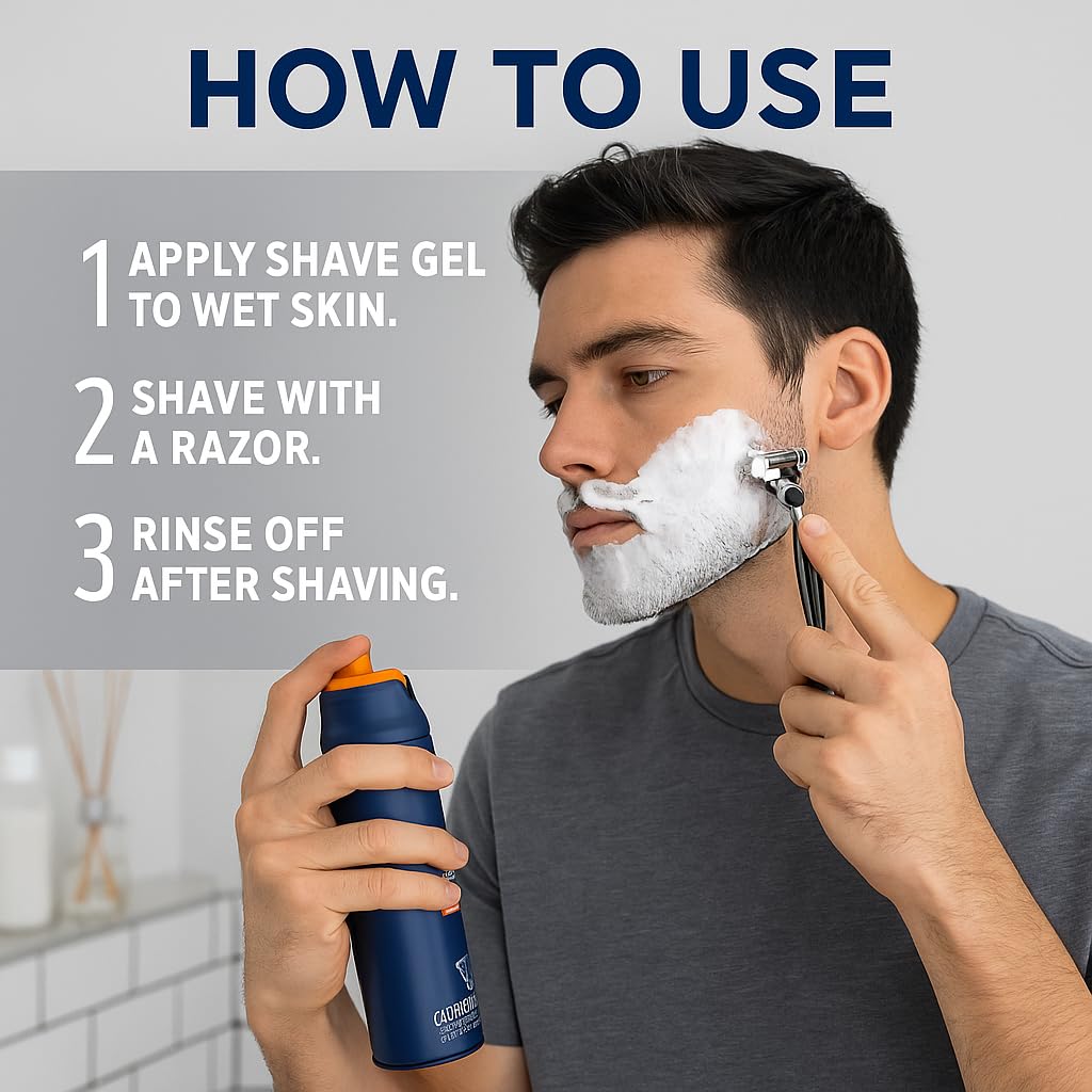 Skiennix Fragrance-Free Shaving Gel - Sensitive Skin Protection, Hydrating Aloe Formula, 7 oz