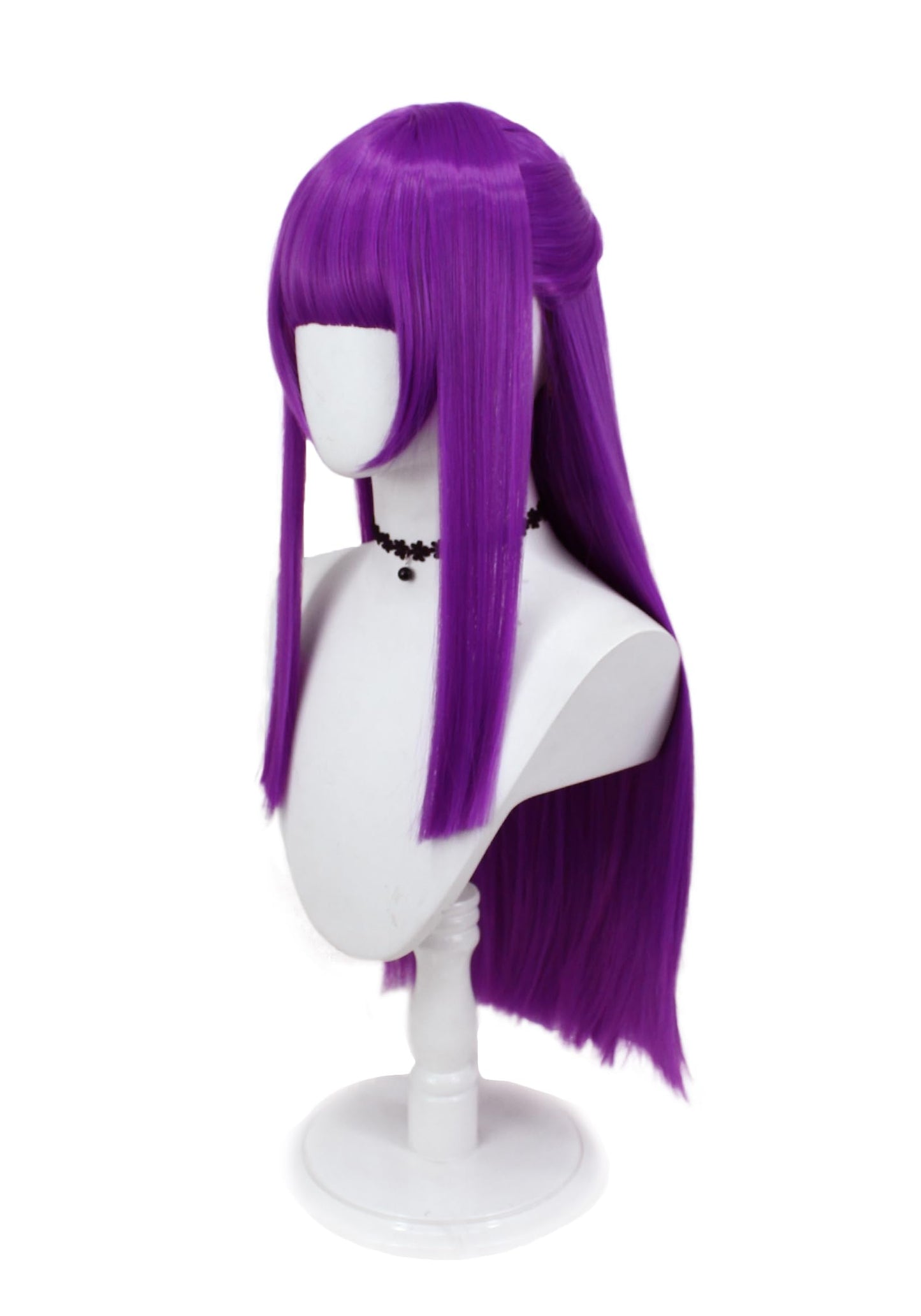 C-ZOFEK Purple long Straight Cosplay Wig with Bangs for Halloween Costume Party (Purple)