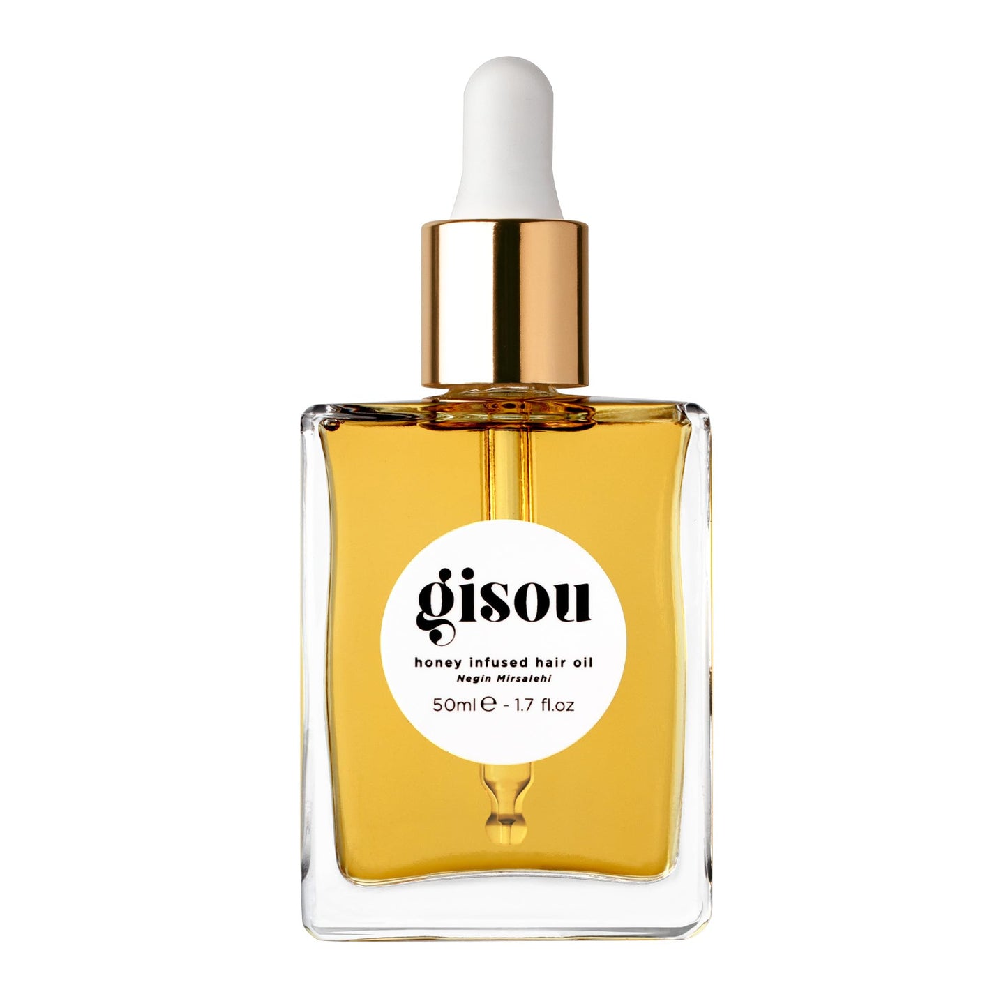 Gisou Honey Infused Hair Oil - Enriched with Mirsalehi Honey for Deep Nourishment, Hydration, Frizz Control, Heat Protection and Shine - For Damaged and Dry Hair (1.7 fl oz)