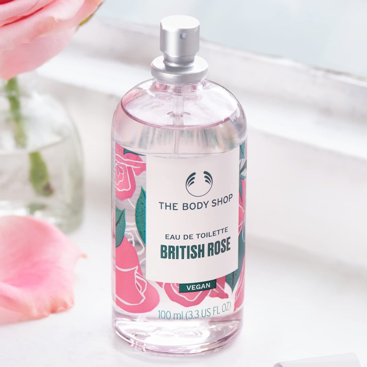 The Body Shop British Rose Eau De Toilette - Fresh & Dewy Vegan Fragrance - 3.3 oz