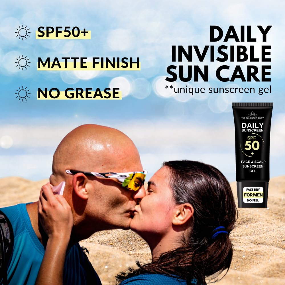The Bald Brothers Daily Scalp Sunscreen - SPF 50+ | Fragrance-Free, Matte Finish, Vegan Care