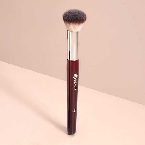 BK Beauty 116 Small Round Complexion Brush - Precision Makeup Tool for Cream Blush, Contour & Foundation, Vegan Bristles