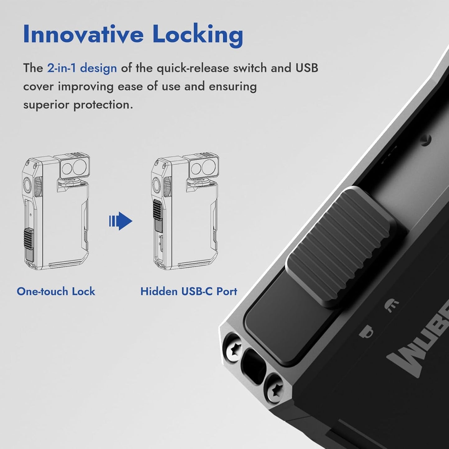 WUBEN G5 Rechargeable EDC Flashlight - 400 Lumens Mini Flashlight with RGB Light | Portable & Magnetic Keychain (Black)
