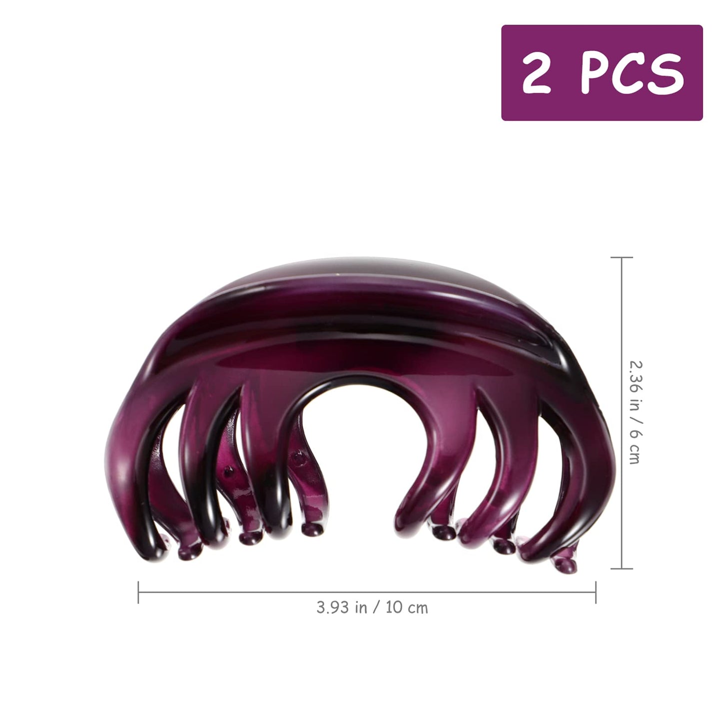 Beaupretty 2pcs Octopus Clip No-Slip Grip Women Hair Claw Clamp Large Hair Claw Clips Delicate Acrylic Hair Jaw Clips Purple