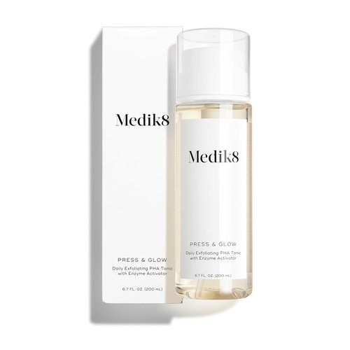 Medik8 Press And Glow Daily Exfoliating PHA Tonic - Gentle Enzyme Activator Face Toner - 6.7 oz