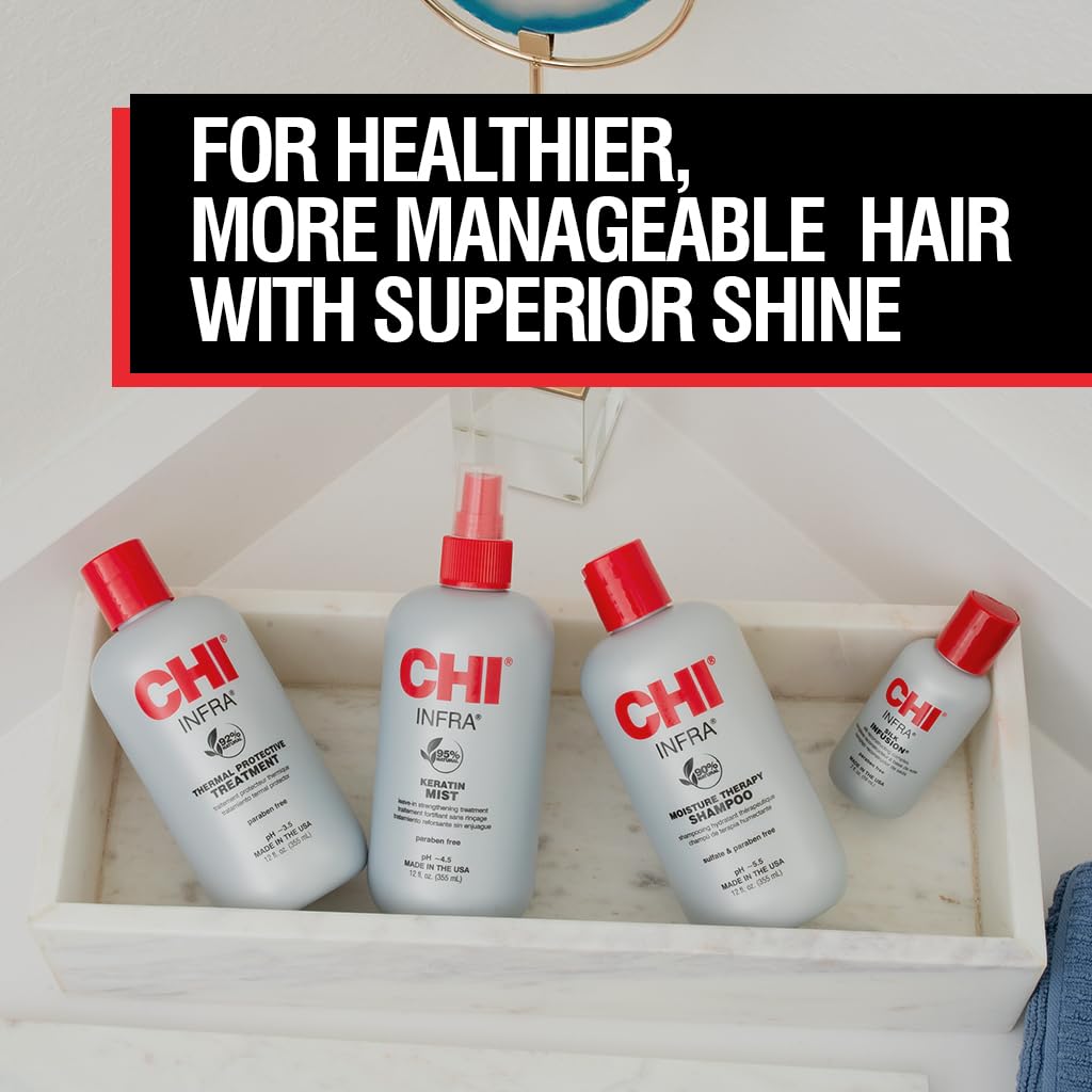CHI Home Stylist Kit - 12 Oz Infra Shampoo, Treatment & Keratin Mist | Sulfate-Free & Cruelty-Free