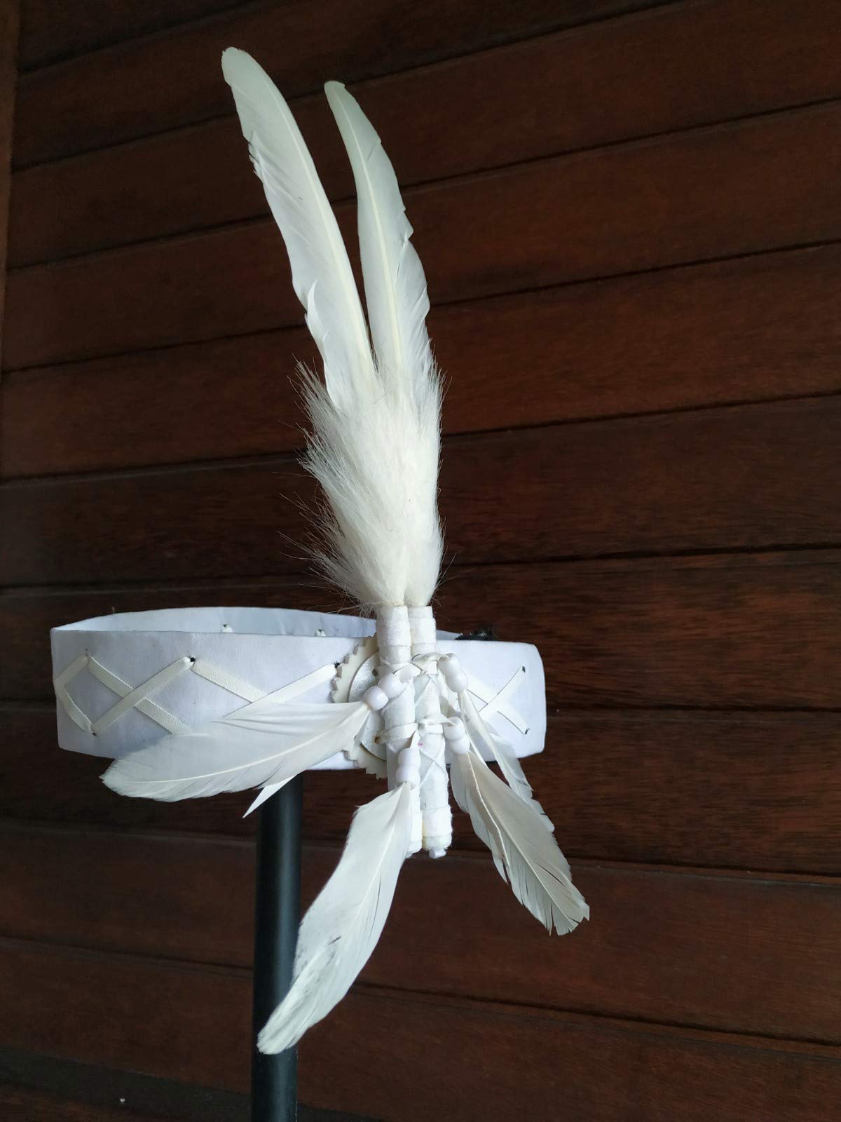 The World of Feathers Adult Feather Headband | Native American Indian Inspired | Fun Costume Accessory | Headdress (White)