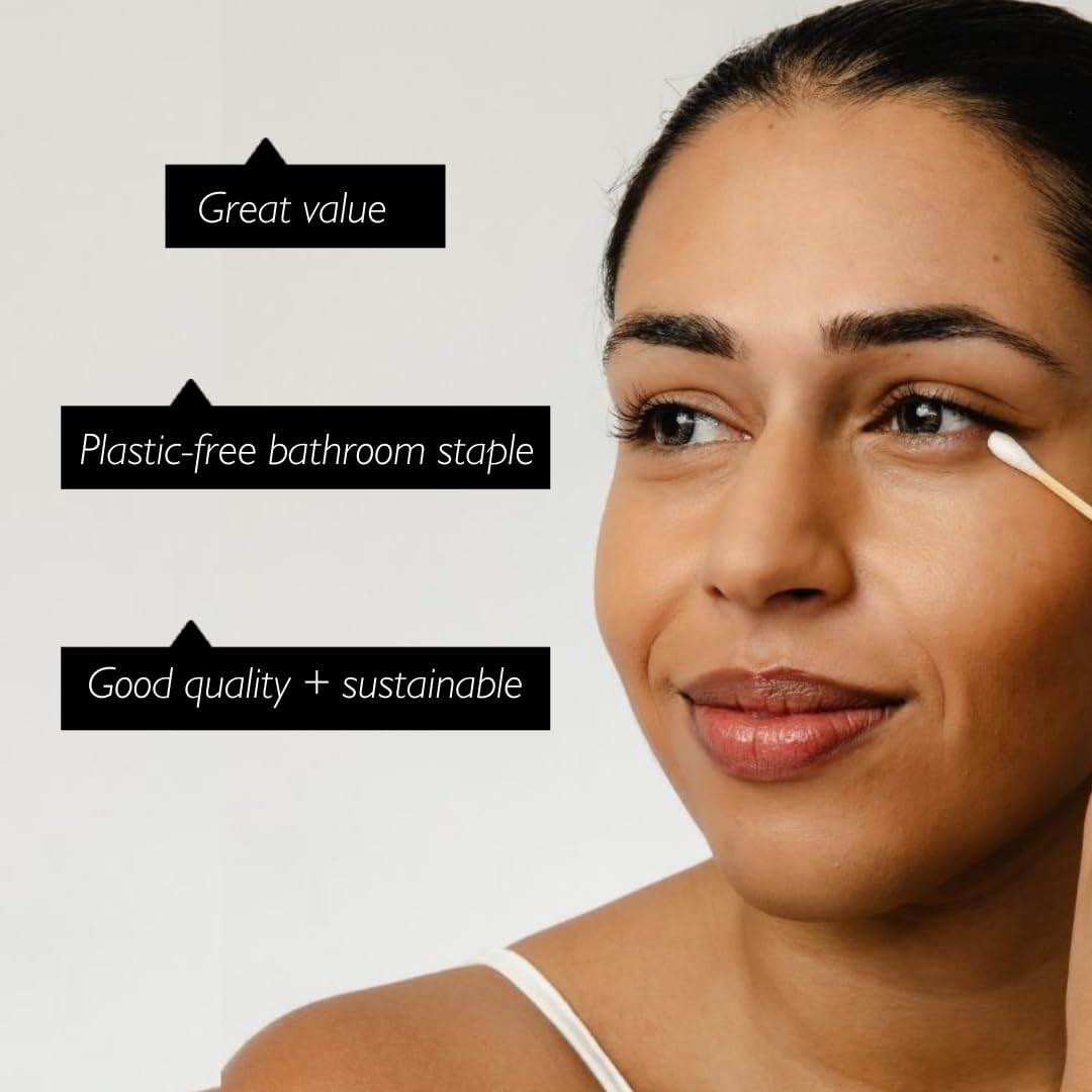 UpCircle Bamboo Cotton Buds - 200 Eco-Friendly, Plastic-Free Ear Buds - Sustainable Bathroom Essential