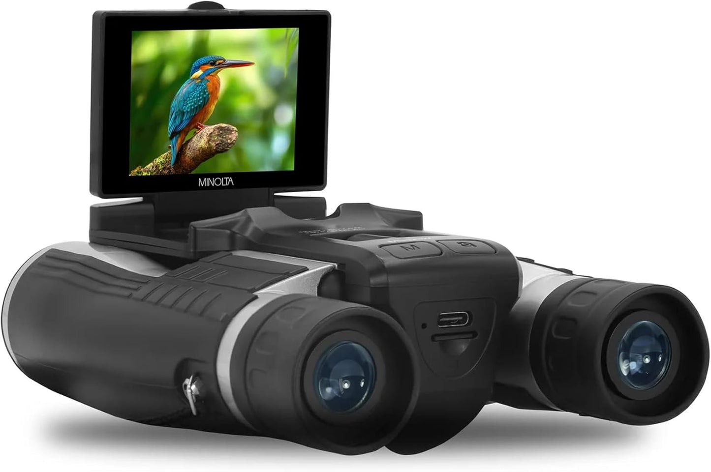 Minolta 12x32 Digital Binoculars - 4K UHD Video Camera, 48MP Photo Capture, 8X Digital Zoom, IPS Anti-Glare Screen, Fog-Resistant Optics, Compact, Ideal for Birdwatching & Travel Hunting + Harness