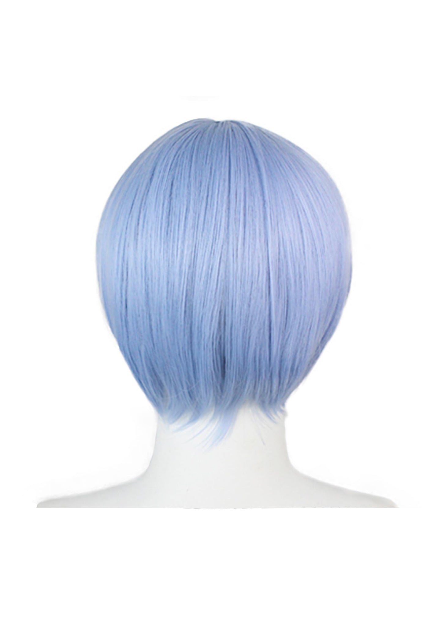 C-ZOFEK Short Blue Cosplay Wig with Bangs for Halloween Costume Party (Blue)