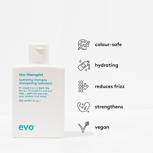 EVO The Therapist Hydrating Shampoo - Hydrates and Strengthens Color-Treated Hair - 300ml