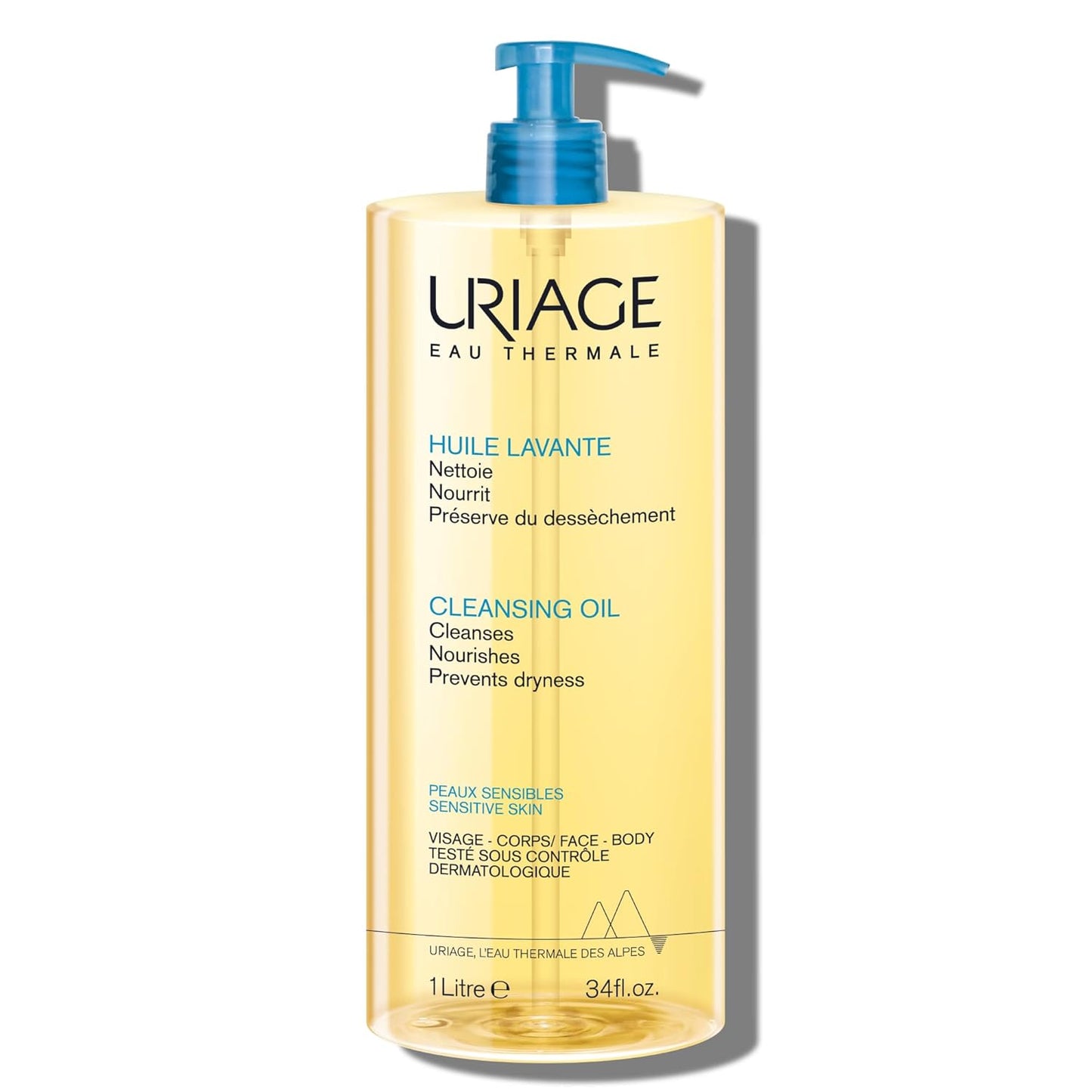 Uriage Cleansing Oil - 2-In-1 Foaming Shower Oil for Face & Body | Glycerin 25% for Gentle Cleansing & Moisturizing