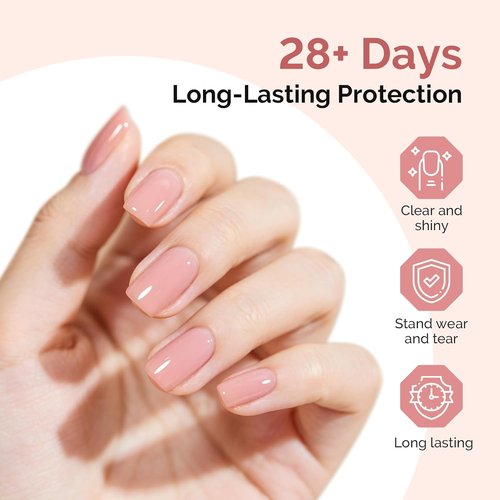 MelodySusie Nail Polish Set - No Wipe Top & Base Coat for Long Lasting Shine | 2 Pcs 15ml Clear