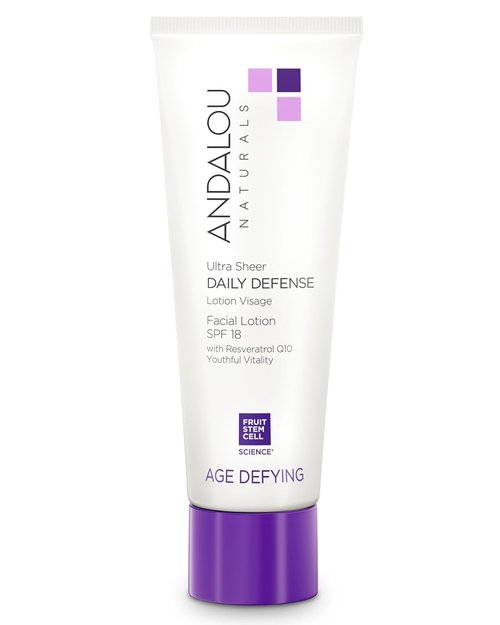 Andalou Naturals Ultra Sheer Daily Defense Facial Lotion - SPF 18, Hydrating & Lightweight, 2.7 oz