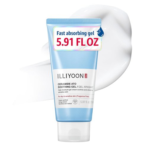 Illiyoon Ceramide Ato Soothing Gel - Vegan Facial Moisturizer for All Skin Types | 5.9 Fl Oz (175ml)