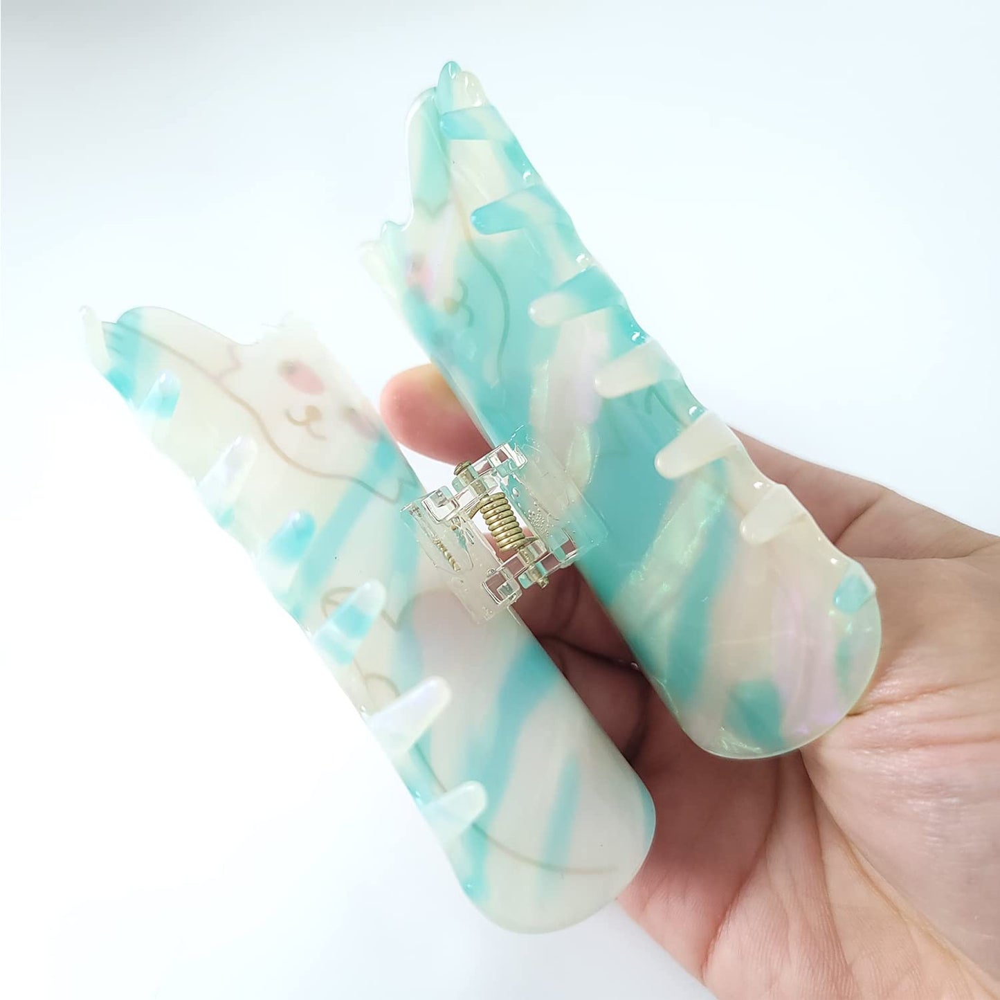 Green Cat Claw Clips,Cellulose Acetate Hair Clips,Big Claw Clips for Women