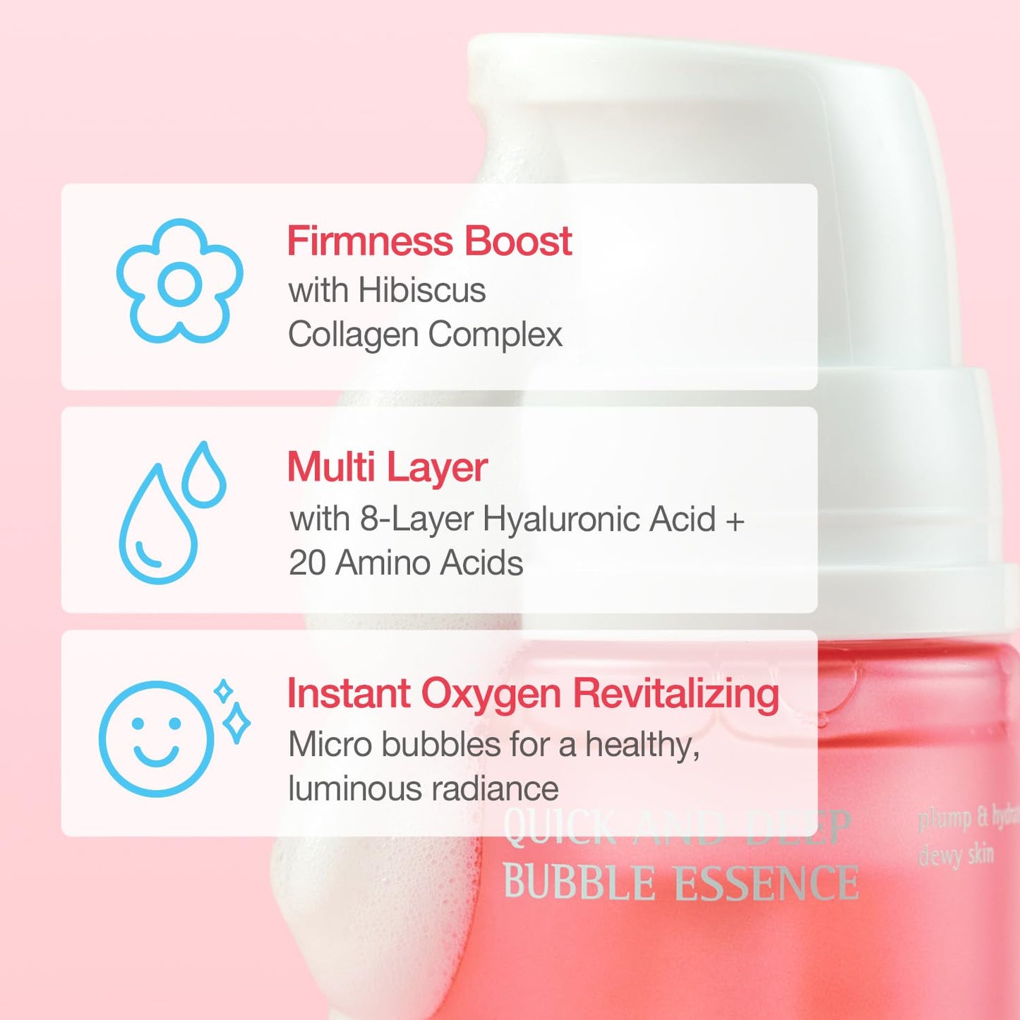 Skiennix Quick & Deep Bubble Serum Essence - Hibiscus Collagen Micro Bubble Mask for Daily Hydration | 3.28 fl oz