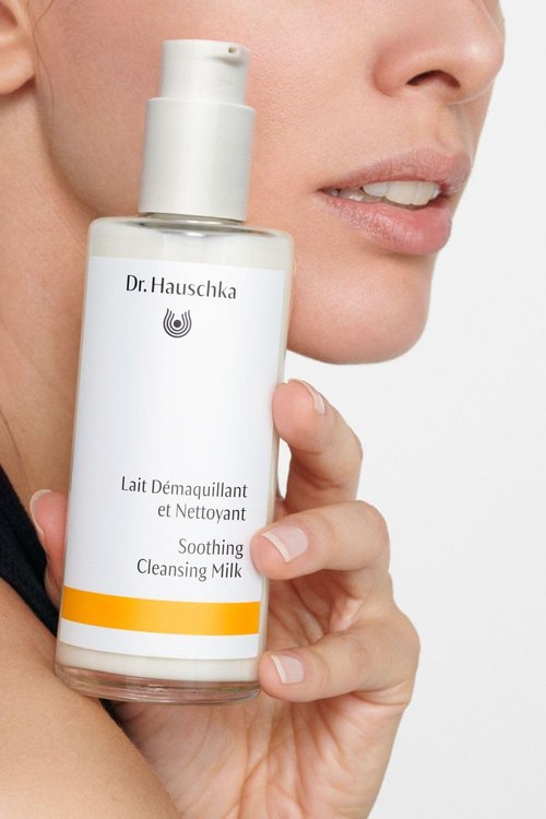 Dr. Hauschka Soothing Cleansing Milk - pH Balanced Facial Cleanser & Makeup Remover for Sensitive Skin | 4.9 Fl Oz