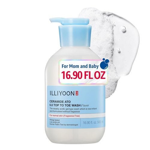 Illiyoon Ceramide Ato 6.0 Top To Toe Wash - Gentle Baby Body Cleanser, 16.9 Fl Oz (500ml)