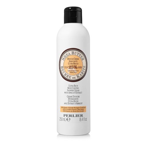 Perlier – Shea & Apricot Bath & Shower Cream | Gentle Cleanser with 25% Organic Shea Butter, 8.4 fl oz