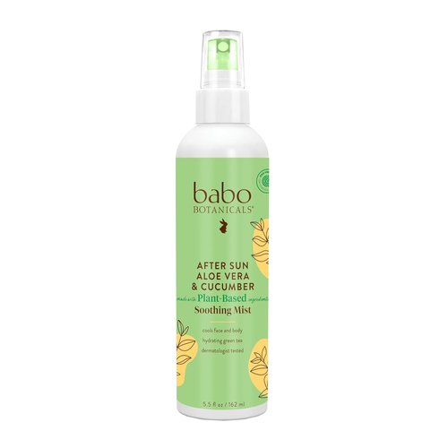 Babo Botanicals After Sun Soothing Mist - Aloe Vera & Cucumber - Gentle Relief for Face & Body - EWG Verified