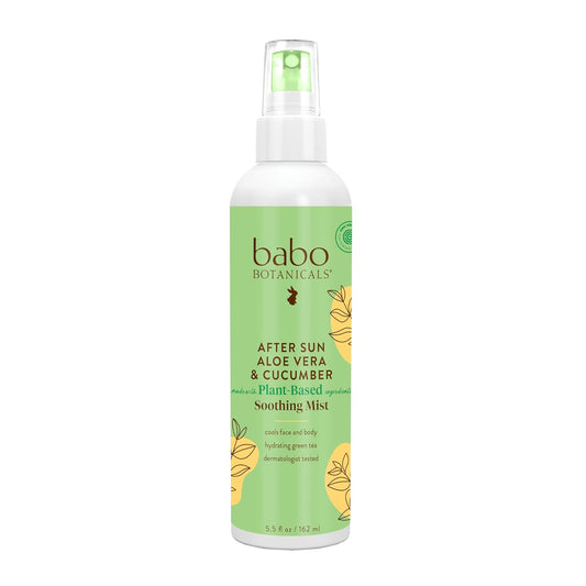 Babo Botanicals After Sun Soothing Mist - Aloe Vera & Cucumber for Sensitive Skin - EWG Verified, Alcohol-Free