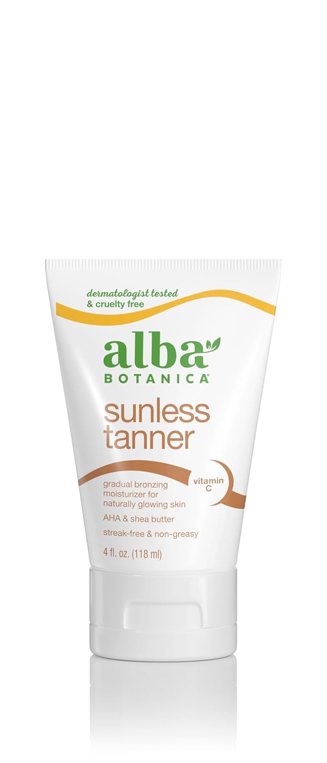 Alba Botanica Sunless Tanner - Gradual Bronzing Moisturizer with Vitamin C & Shea Butter | 4 Oz