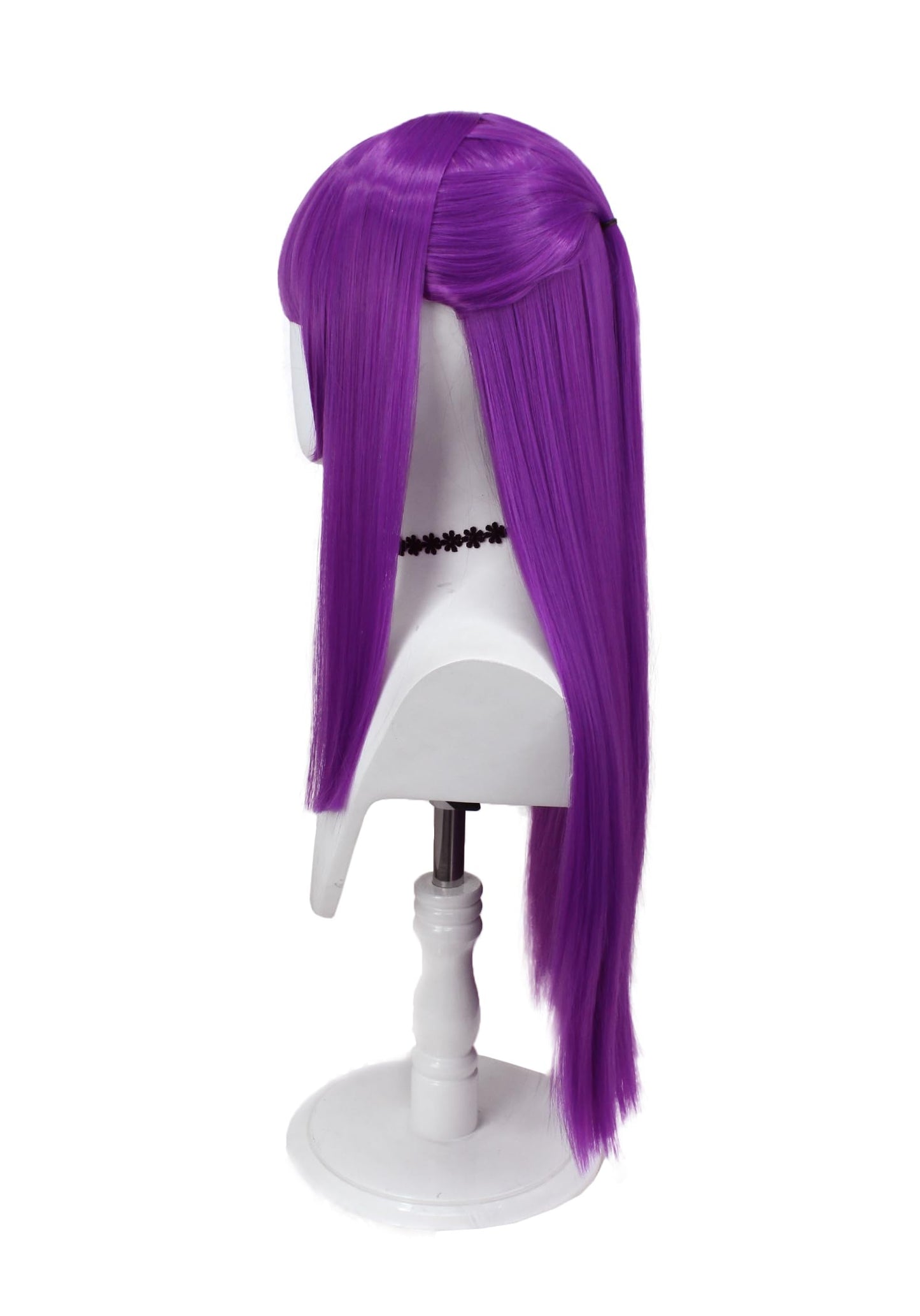 C-ZOFEK Purple long Straight Cosplay Wig with Bangs for Halloween Costume Party (Purple)