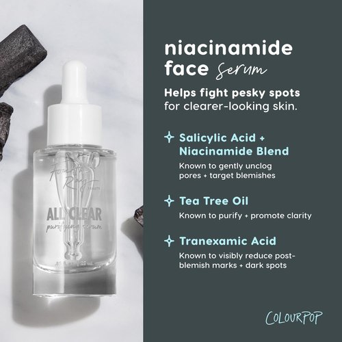 ColourPop All Clear Purifying Face Serum - Salicylic Acid Formula for Blemish Control & Even Skin Tone - 0.85 fl oz