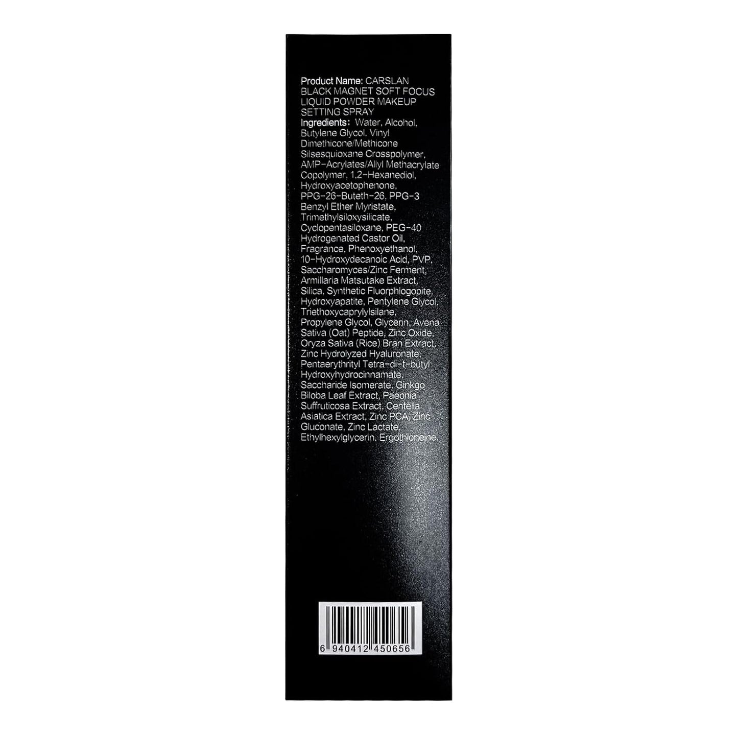 CARSLAN Black Magnet Makeup Setting Spray - 16H Long-Lasting Oil Control & Waterproof Finish | 100ml/3.4 Fl Oz