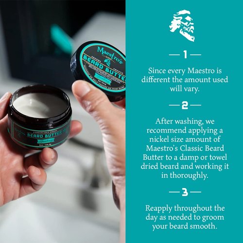 Maestro's Classic Beard Butter - Anti-Itch, Hydrating Creme for All Beard Types | Speakeasy Blend, 4 Ounce