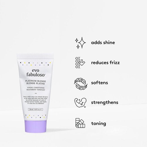 EVO Fabuloso Platinum Toning Conditioner - Reduces Brass, Adds Shine & Repairs - 1 fl oz Travel Size