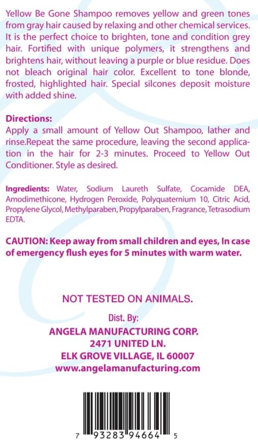 Yellow Be Gone Shampoo - 12oz Clarifying Brassiness Neutralizer for Bleached & Blonde Hair | Restores Shine