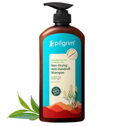 Pilgrim Anti-Dandruff Shampoo - Australian Tea Tree & Salicylic Acid | Non-Drying Scalp Relief | 21.98 Fl Oz (650ml)