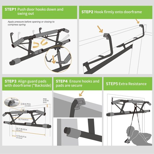 KAKICLAY New Upgrade Pull Up Bar for Doorway - Foldable Design & Space-Saving, Upto 440 Lbs Capacity, No Screwing or Slipping - USA Original Patent, Designed, Shipped, Warranty