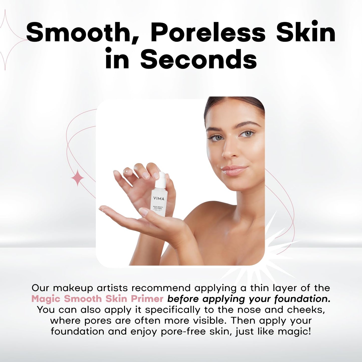 Vima Pore Blurring Makeup Primer - Smoothing & Line-Refining with Vitamin E - 1 fl oz