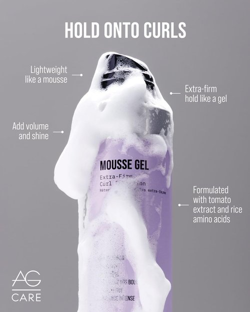 AG Care Mousse Gel - Extra-Firm Curl Retention for Long-Lasting Styles | 10 Fl Oz