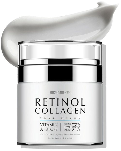 EnaSkin Retinol Collagen Face Cream - Anti-Aging Moisturizer with 7% Hyaluronic Acid | 1.7 Oz for Day/Night Use