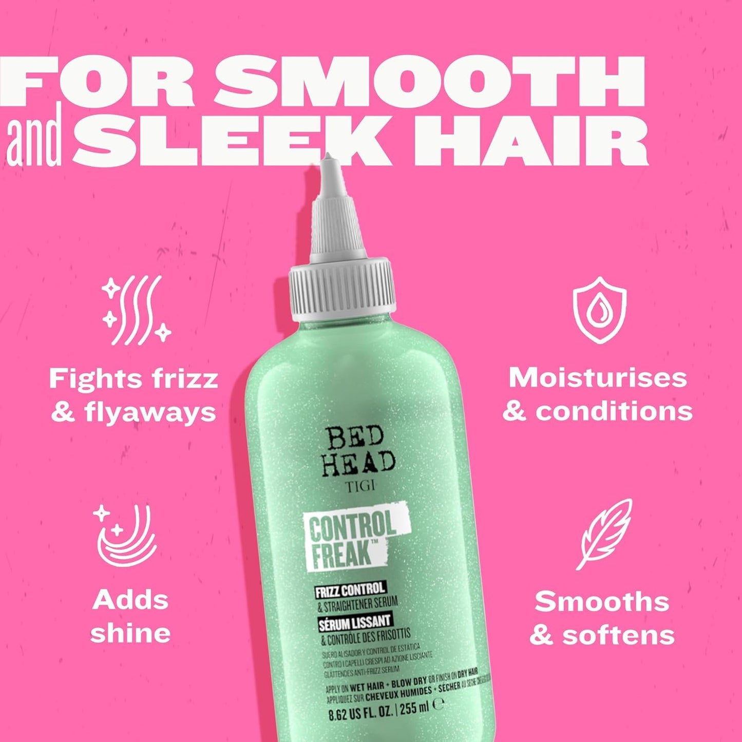 TIGI Hair Serum - Control Freak for Curly & Frizzy Hair | 8.62 Fl Oz Hair Care Solution