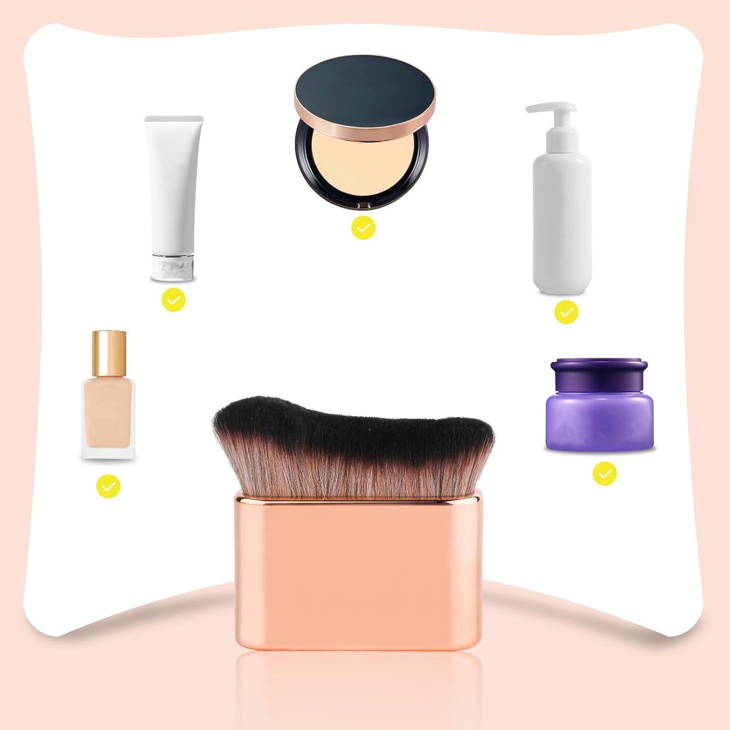 Skiennix Self Tanning Brush - Premium Foundation Tan Applicator for Face & Body (Rose Gold)