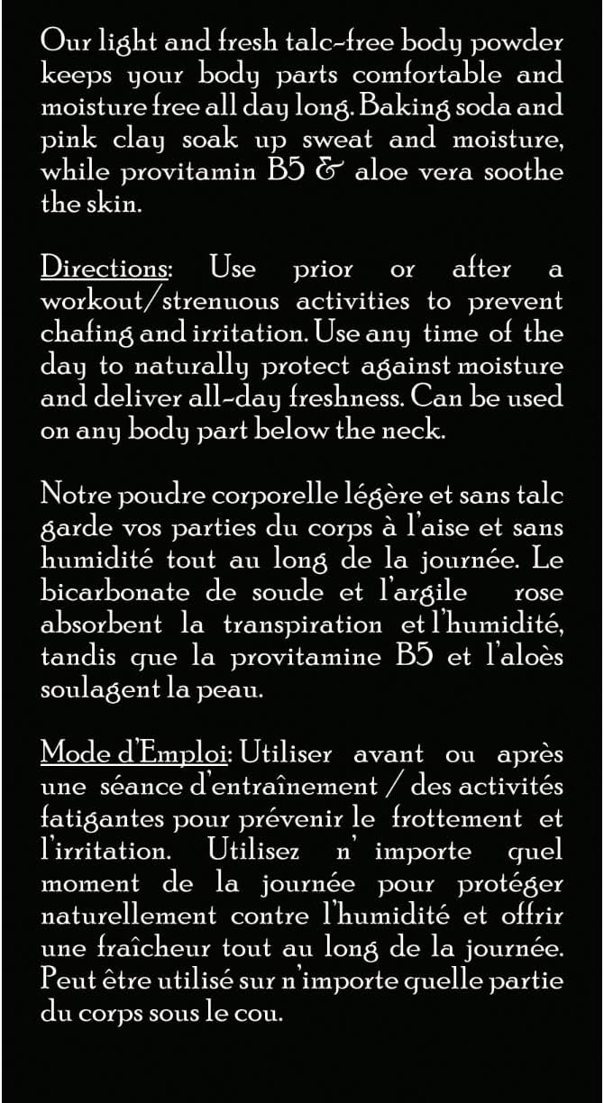 Brickell Men's Products Stay Fresh Body Powder - Natural Talc-Free Formula, Absorbs Sweat, 5 oz