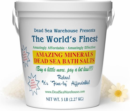 Dead Sea Warehouse Dead Sea Bath Salts - 100% Mineral Therapeutic Formula for Detox & Moisturizing | Unscented (5 lbs)