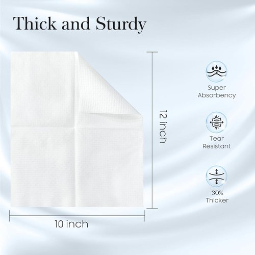 Fygrip XL Disposable Face Towels - 50 Count, 10” x 12”, Soft & Skin-Friendly Viscose Fiber Wipes